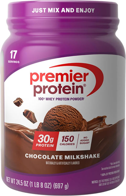 Premier Protein 30g chocolate whey protein powder 1.44 lb container
