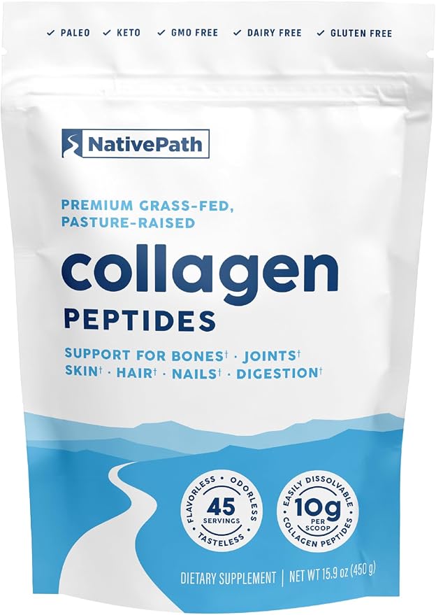 Package of NativePath collagen peptides on a white background