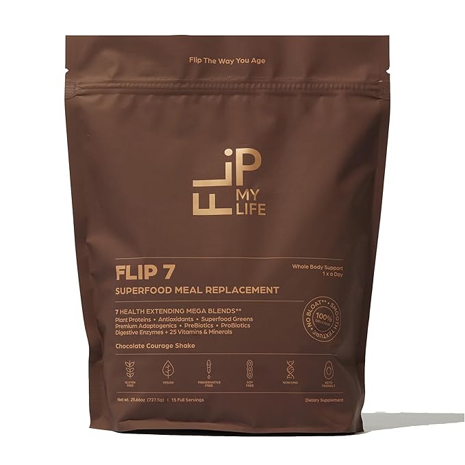 Flip My Life Flip 7 plant-based chocolate meal replacement powder product image
