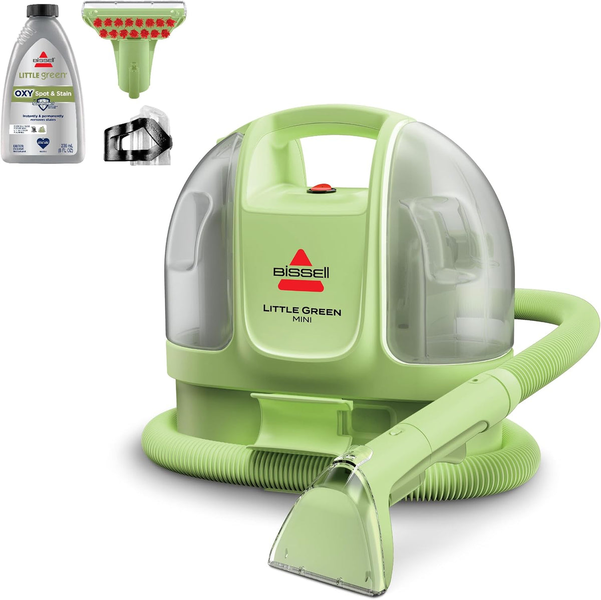 BISSELL Little Green portable carpet cleaner, Tea Green, front view