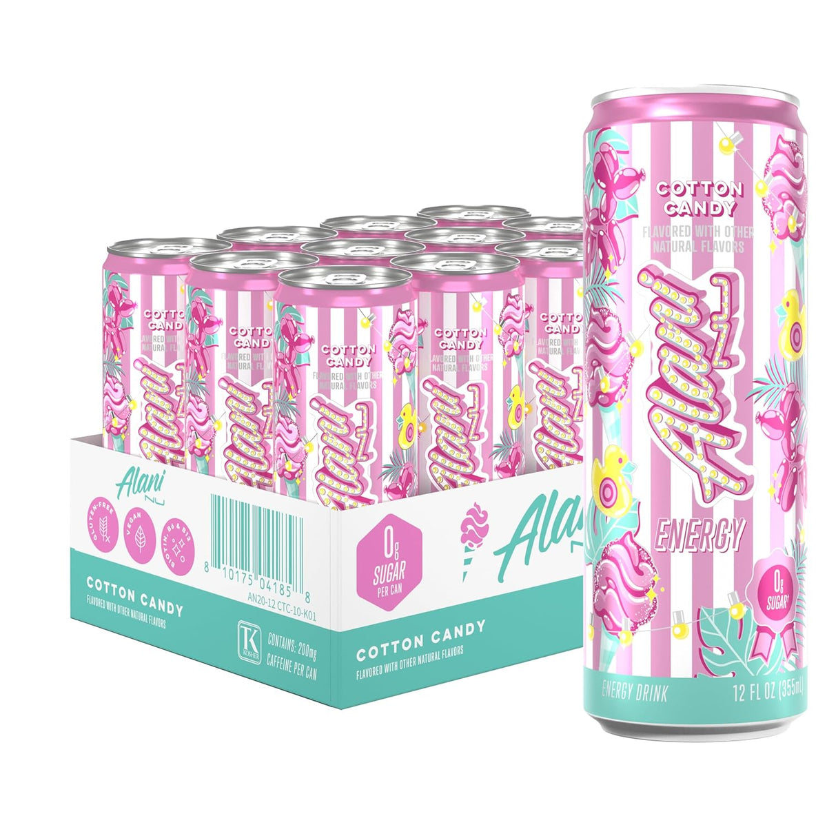 Alani Nu Cotton Candy sugar free energy drink can