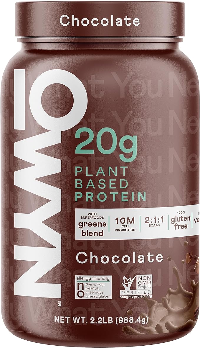 Navya Chocolate Plant-Based Protein container with label details